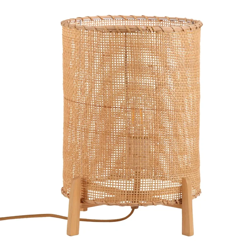 LAMPARA DE MESA DE RATAN