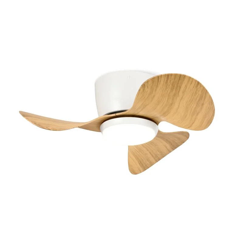 Ventilador monty blanco con madera natural sulion