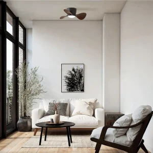 ventilador monty sulion negro y marron oscuro en salon