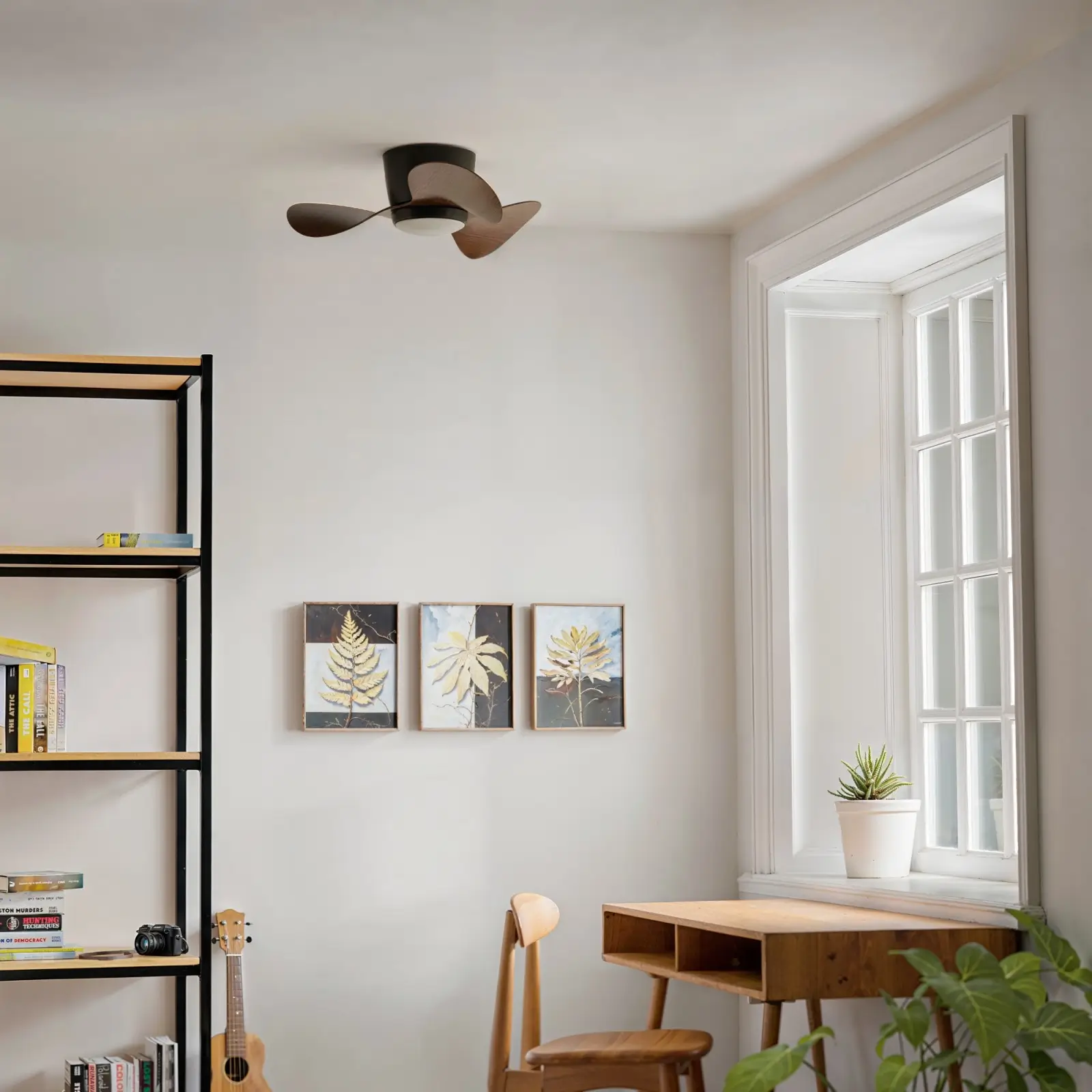 ventilador sulion monty negro y marron oscuro instalado ventilador sulion monty negro y marron oscuro instalado