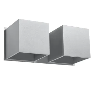 Aplique de pared gris Quad 2 dos luces