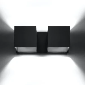 APLIQUE DE PARED NEGRO CUADRADO QUAD 2