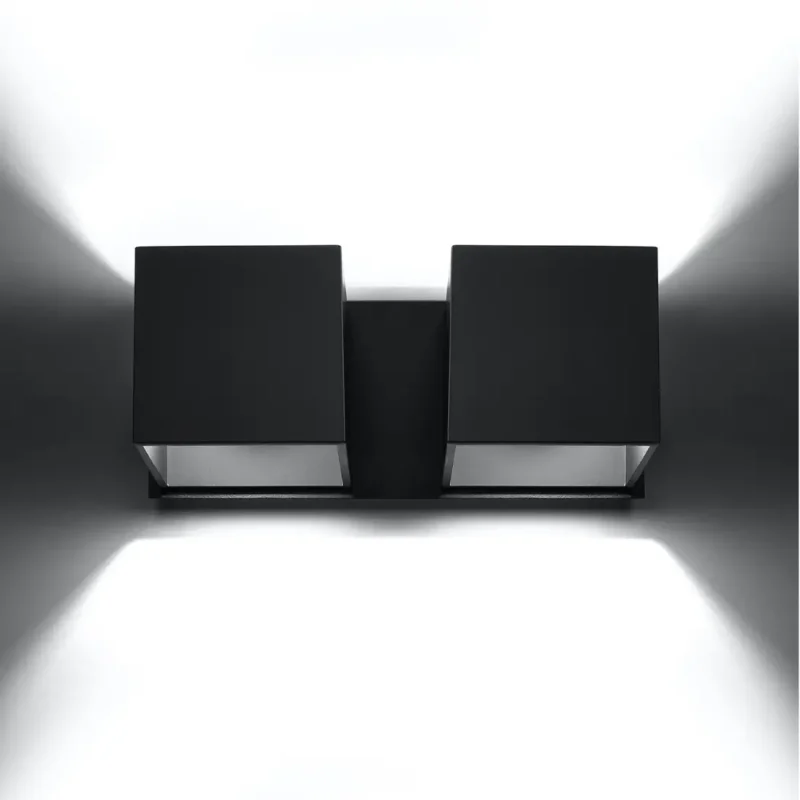 APLIQUE DE PARED NEGRO CUADRADO QUAD 2