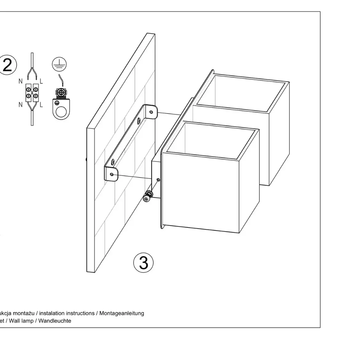 LAMPARA DE PARED QUAD 2 INSTALACION LAMPARA DE PARED QUAD 2 INSTALACION