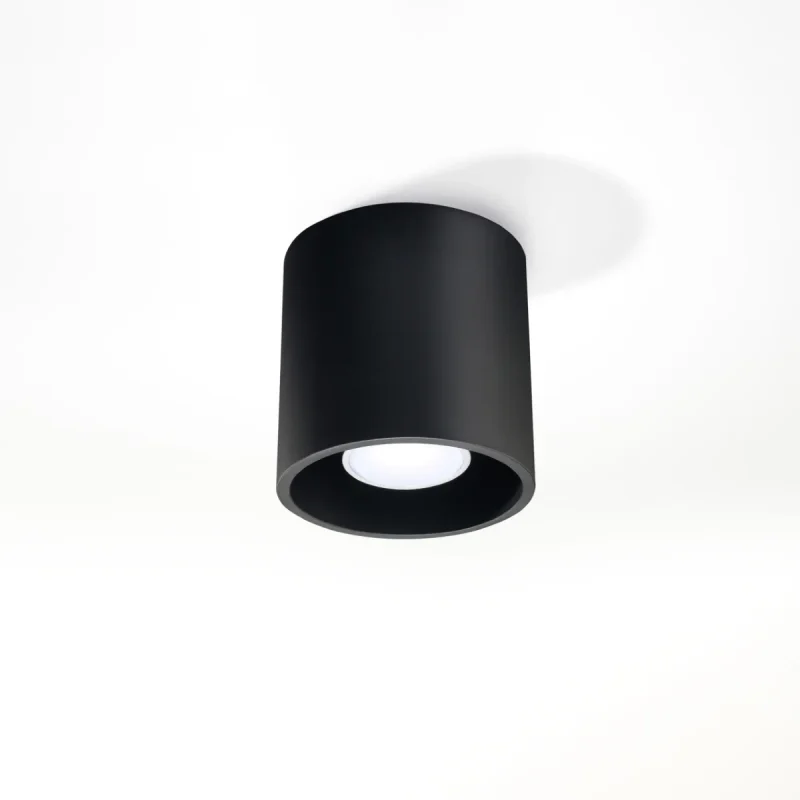 Lámpara de techo Orbis 1 negra de Sollux, diseño moderno en detalle