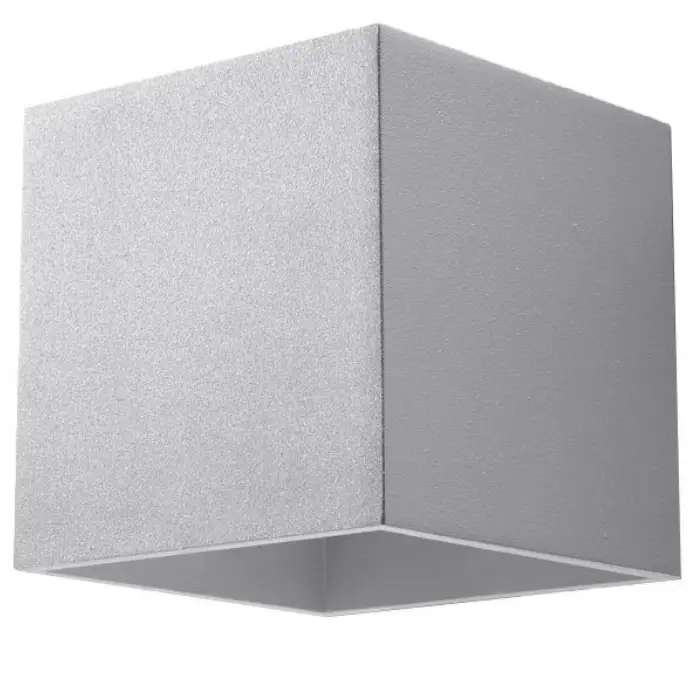 aplique pared gris cuadrado quad 1 sollux