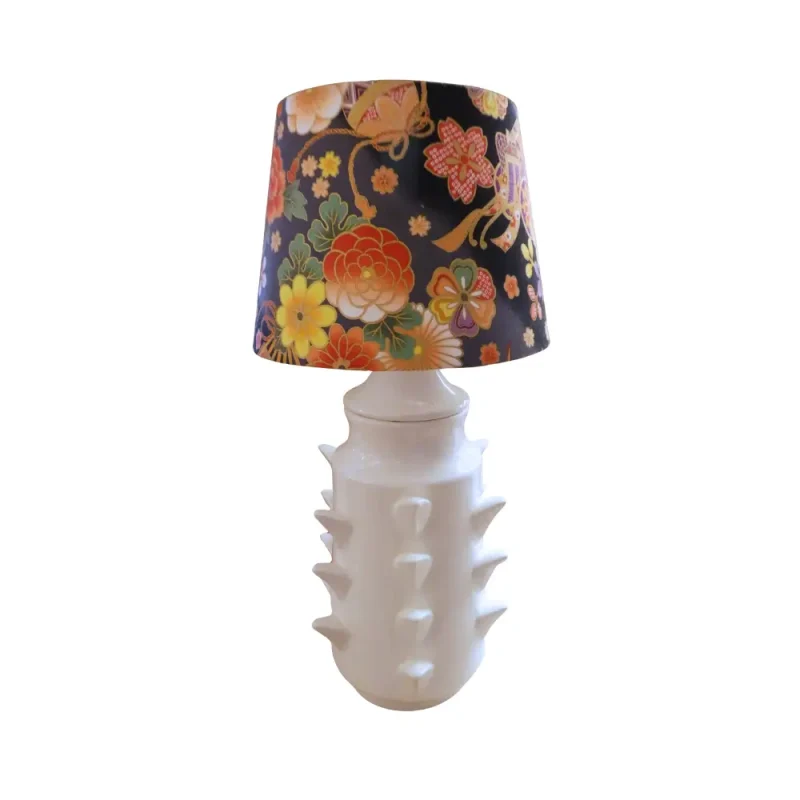 lampara ceramica de talavera moderna espinas con pantalla japonesa