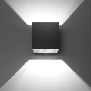 lampara de pared cuadrada negra minimalista