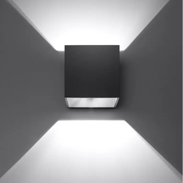 lampara de pared cuadrada negra minimalista