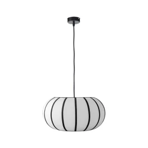 LAMPARA DE TECHO COLGANTE DARA 40cm COLOR BLANCO CON RAYAS NEGRAS