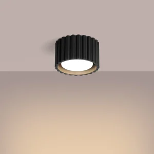 Lampara-de-techo-AURA-1-negro-encendida
