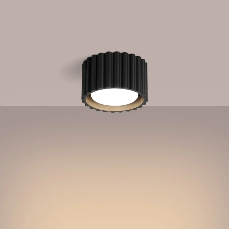 Lampara-de-techo-AURA-1-negro-encendida