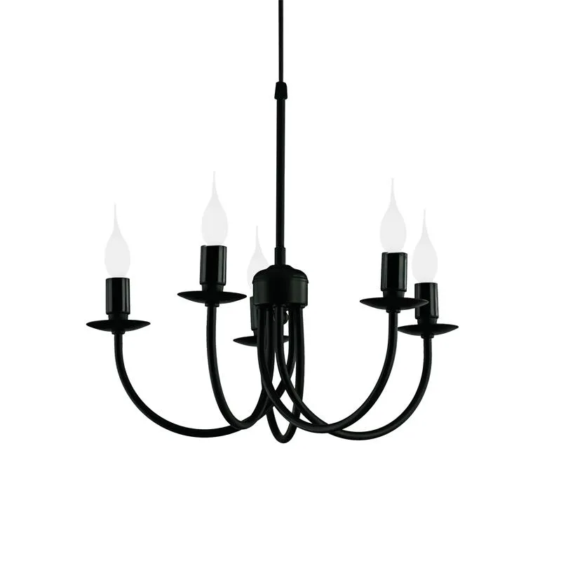 lampara-colgante-candelabro-5-luces-negro