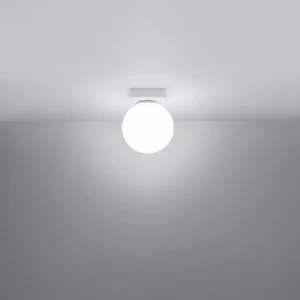 lampara de techo blanca Yoli 1 encendida
