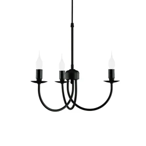 lampara de techo candelabro 3 brazos negro lamparas molonas