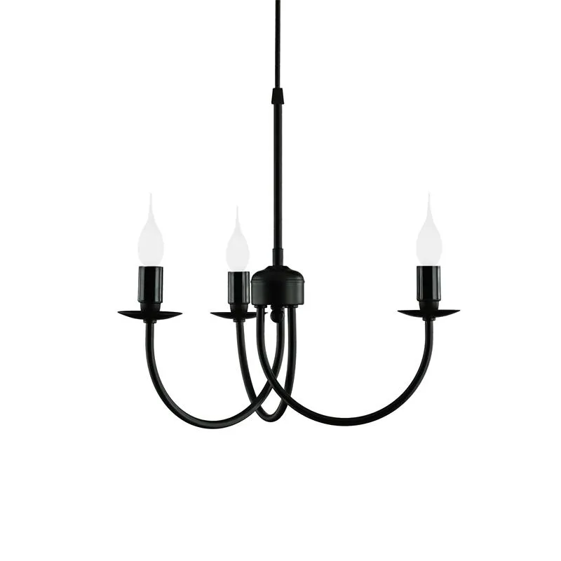 lampara de techo candelabro 3 brazos negro lamparas molonas