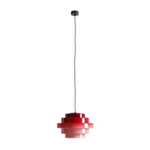 lampara retro colgante roja 36