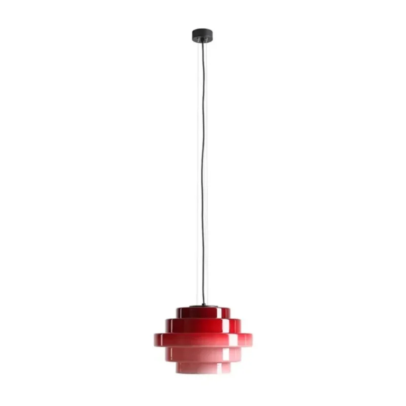 lampara retro colgante roja 36