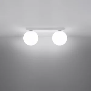 lampara techo Yoli 2 blanca encendida