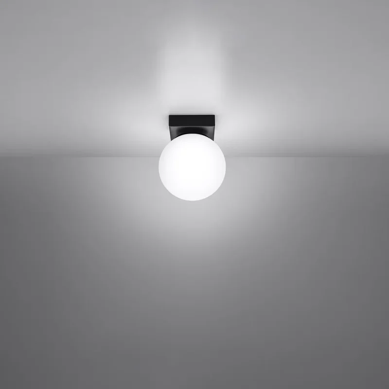lampara techo negra yoli 1 encendida