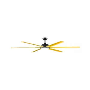 Ventilador de techo DC Merkel Metal Negro Mostaza 132cm
