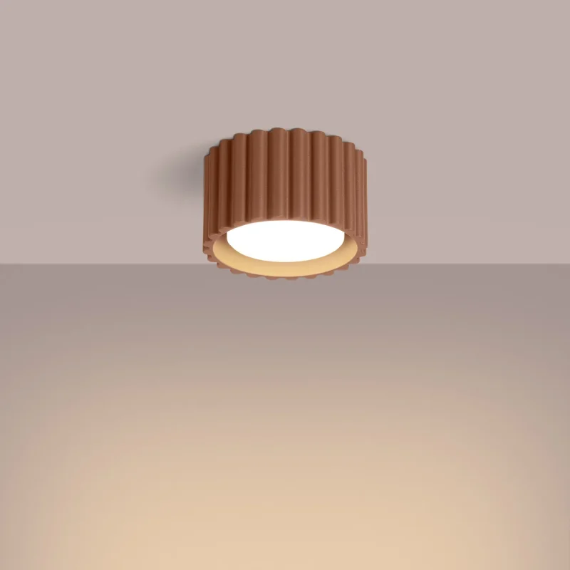 Lampara-de-techo-AURA-1-moca-Gx53-encendida