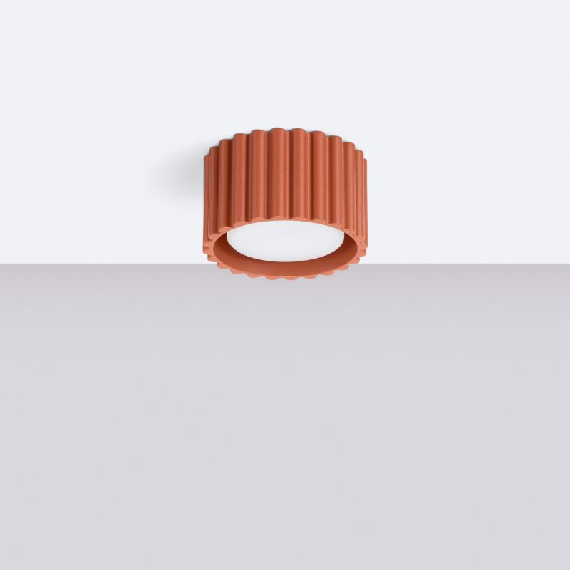 Lampara-de-techo-AURA-1-rojo-ocre-sollux