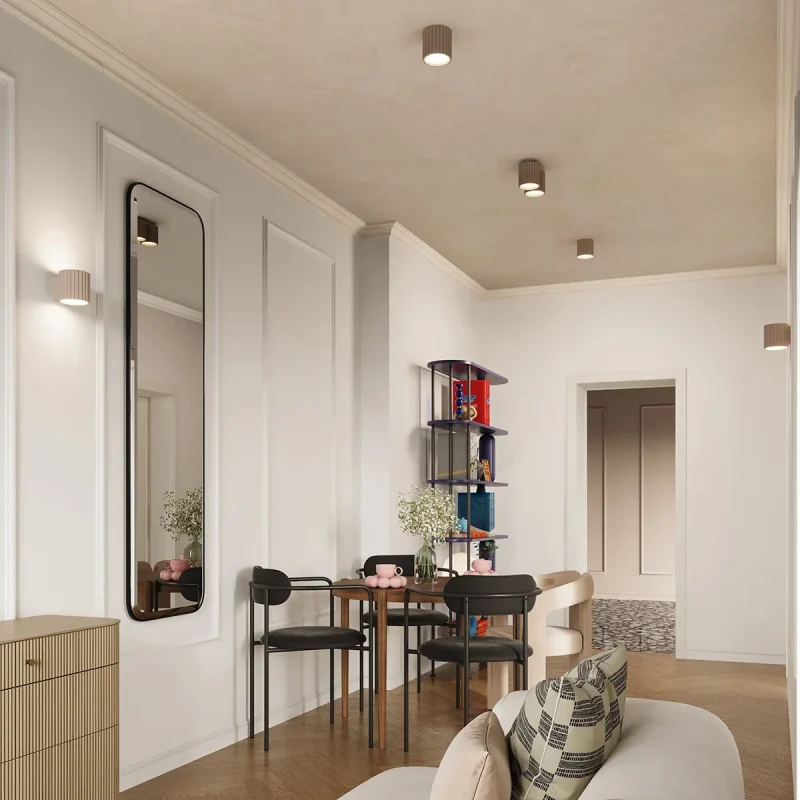 Lampara-de-techo-AURA-1-taupe-GU10-dormitorio