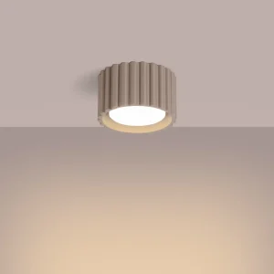 Lampara-de-techo-AURA-1-taupe-Gx53-instalada