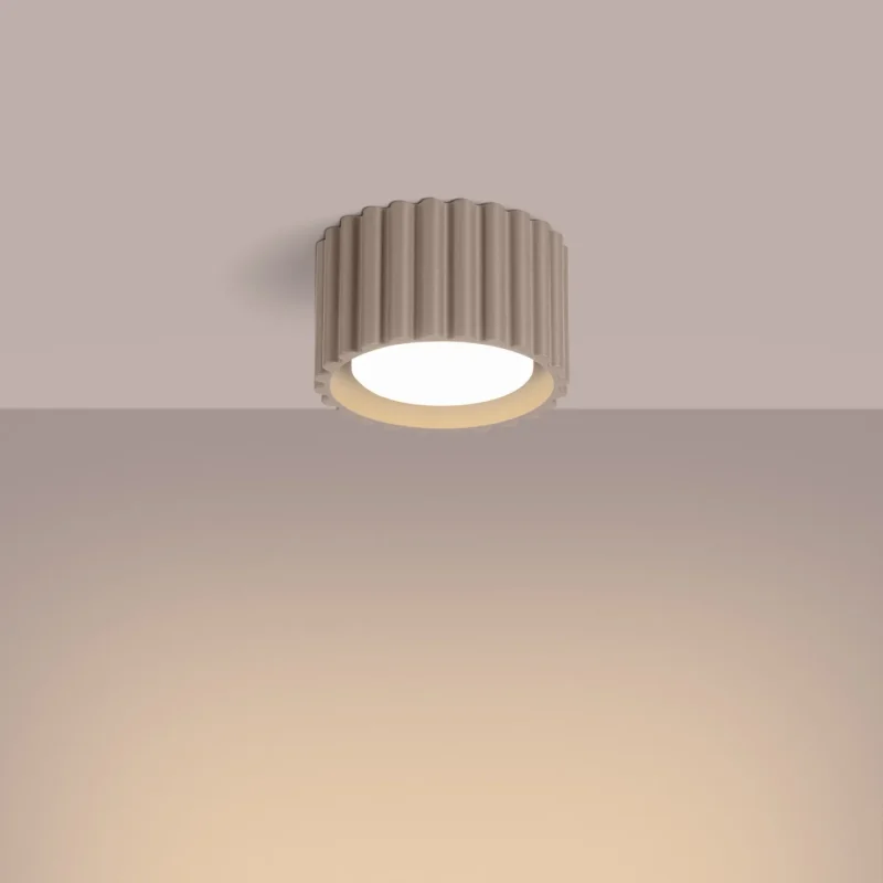 Lampara-de-techo-AURA-1-taupe-Gx53-instalada
