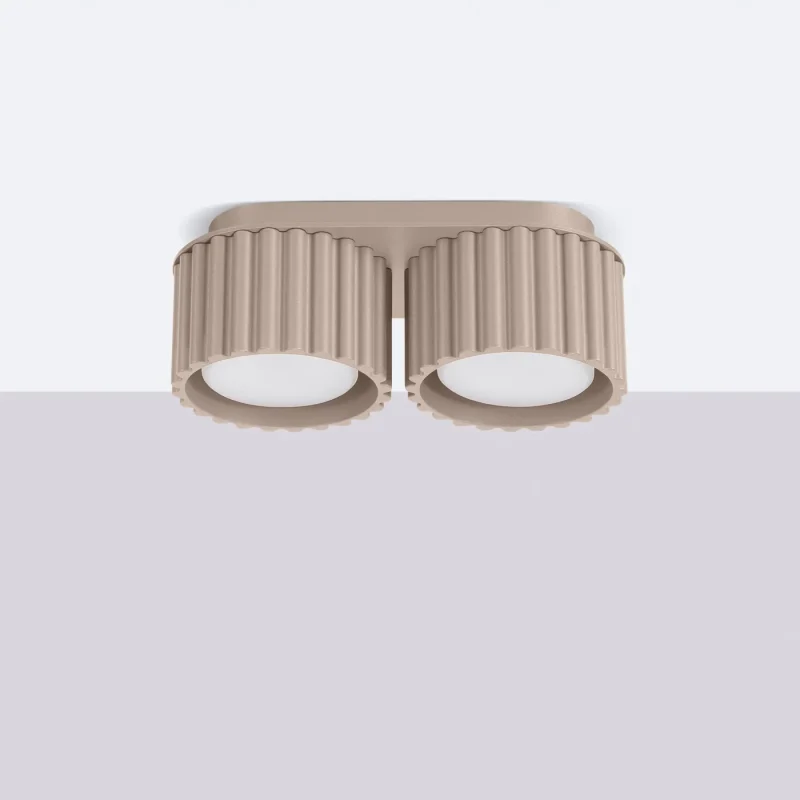 Lampara-de-techo-AURA-2-taupe-Gx53-pasillo