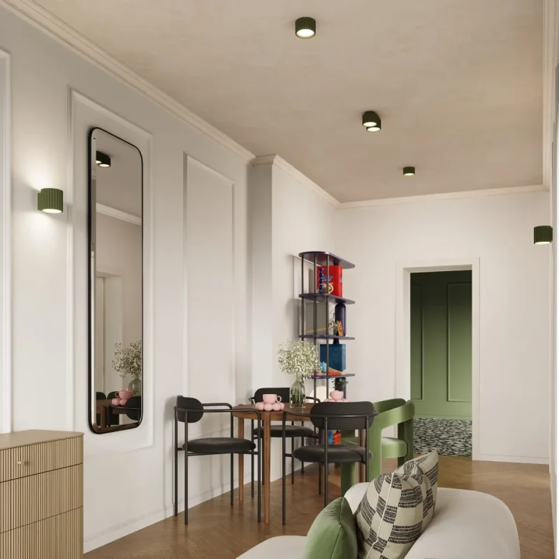 Lampara-de-techo-AURA-2-verde-oliva-Gx53-comedor