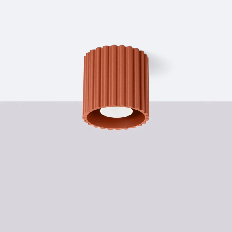 lampara-techo-AURA-1-rojo-ocre-pasillos
