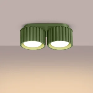 plafon-de-techo-AURA-2-verde-oliva-Gx53-sollux-lamparas-molonas