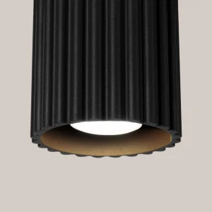 Lampara-de-techo-AURA-1-negra-GU10-detalles
