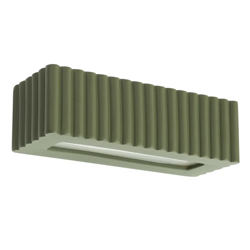 aplique de pared ceramica rigata color verde oliva