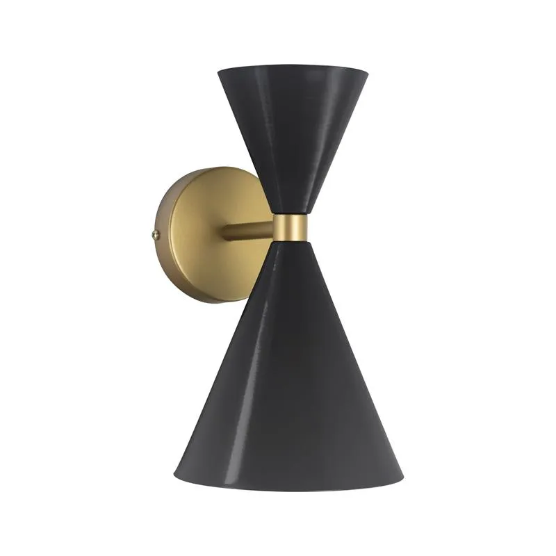 Applique murale vintage noire deux lumieres lamparas molonas 1