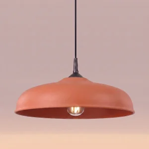 Lampara_colgante_rojo_ocre_gina_detalle_encendida