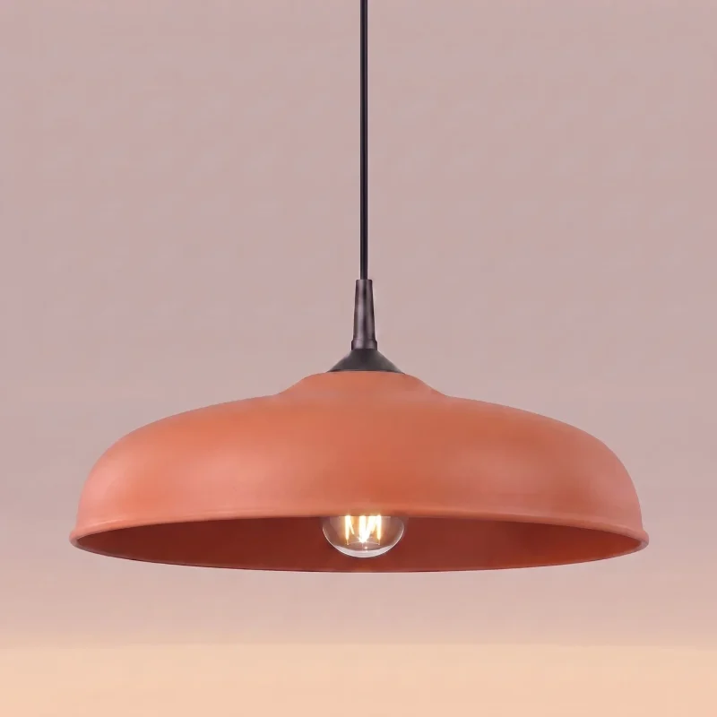 Lampara_colgante_rojo_ocre_gina_detalle_encendida