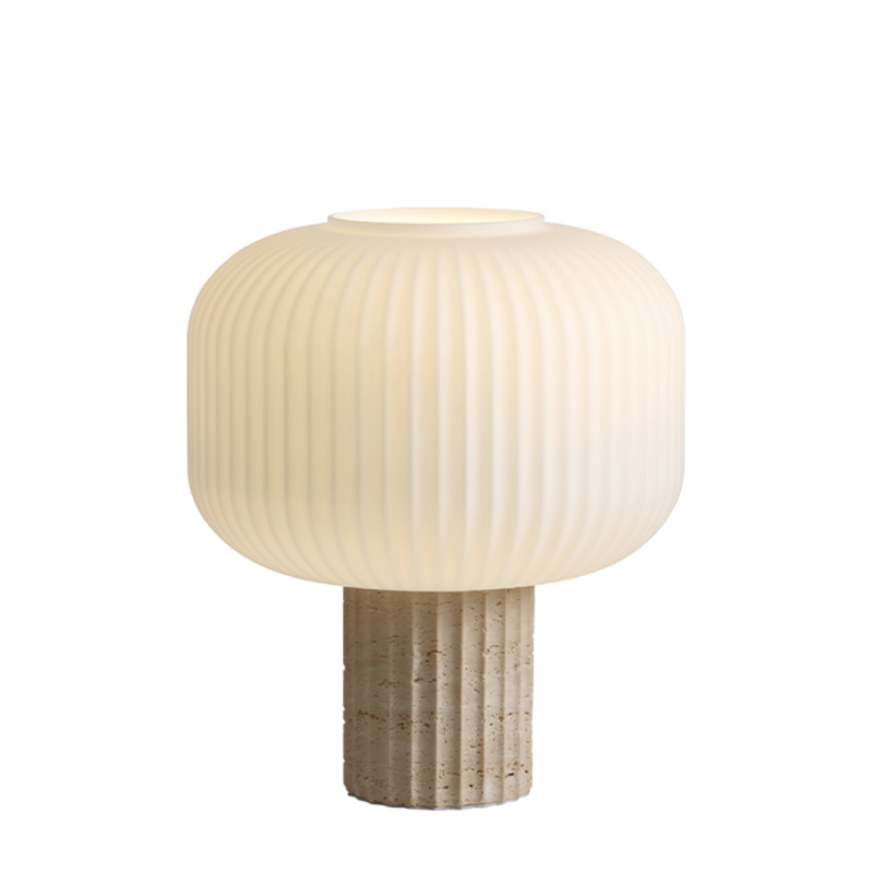 Lampara de mesa Regina base travertino